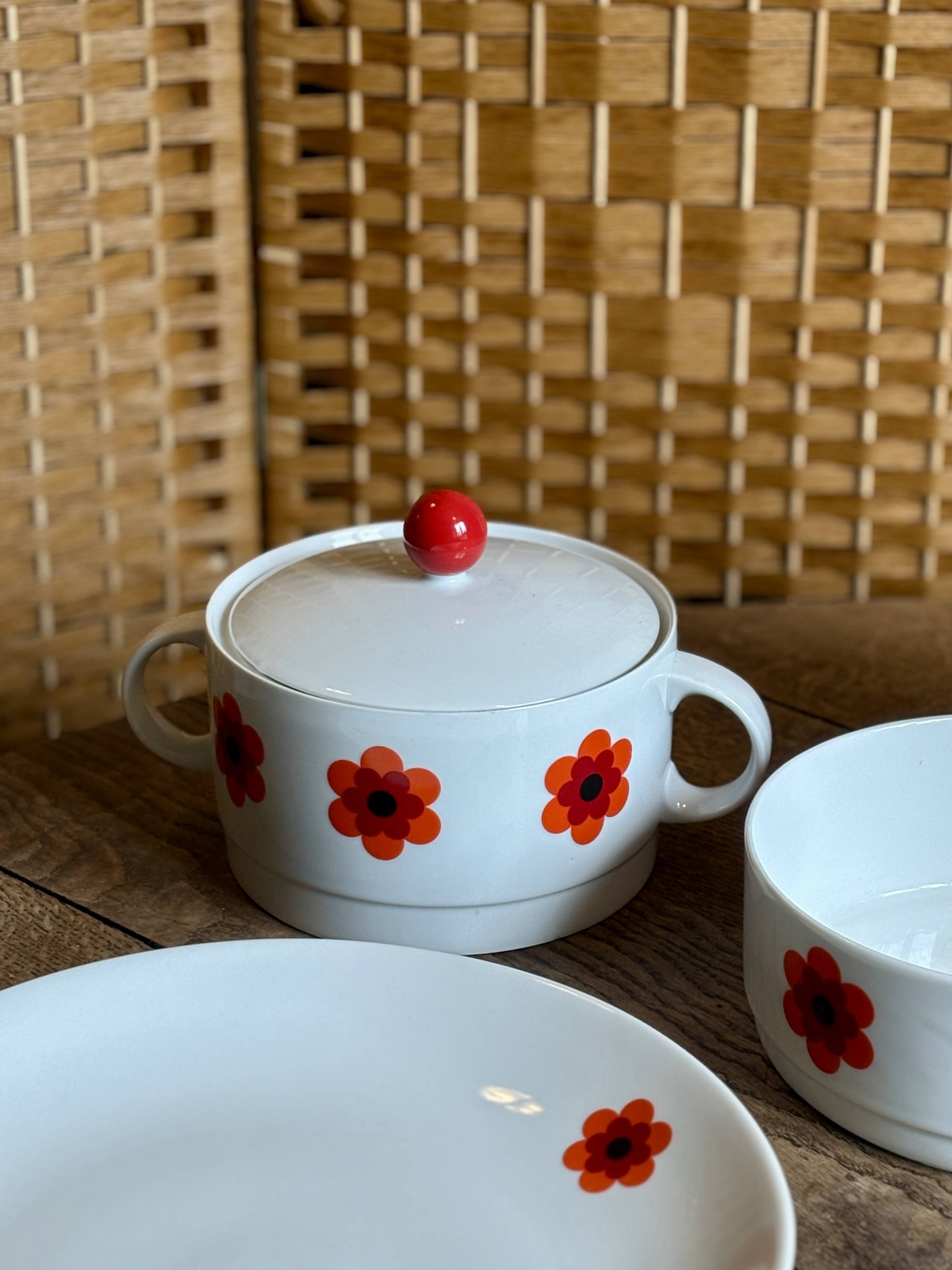 Lot de 3 plats de service vintages Scherzer Bavaria
