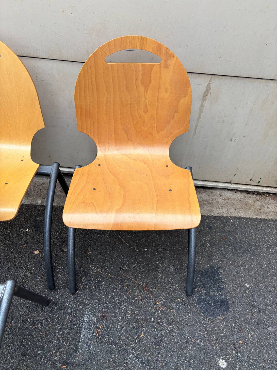 Set of 4 industrial style chairs