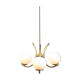 Mid-Century Italian Brass and Opaline Chandelier
