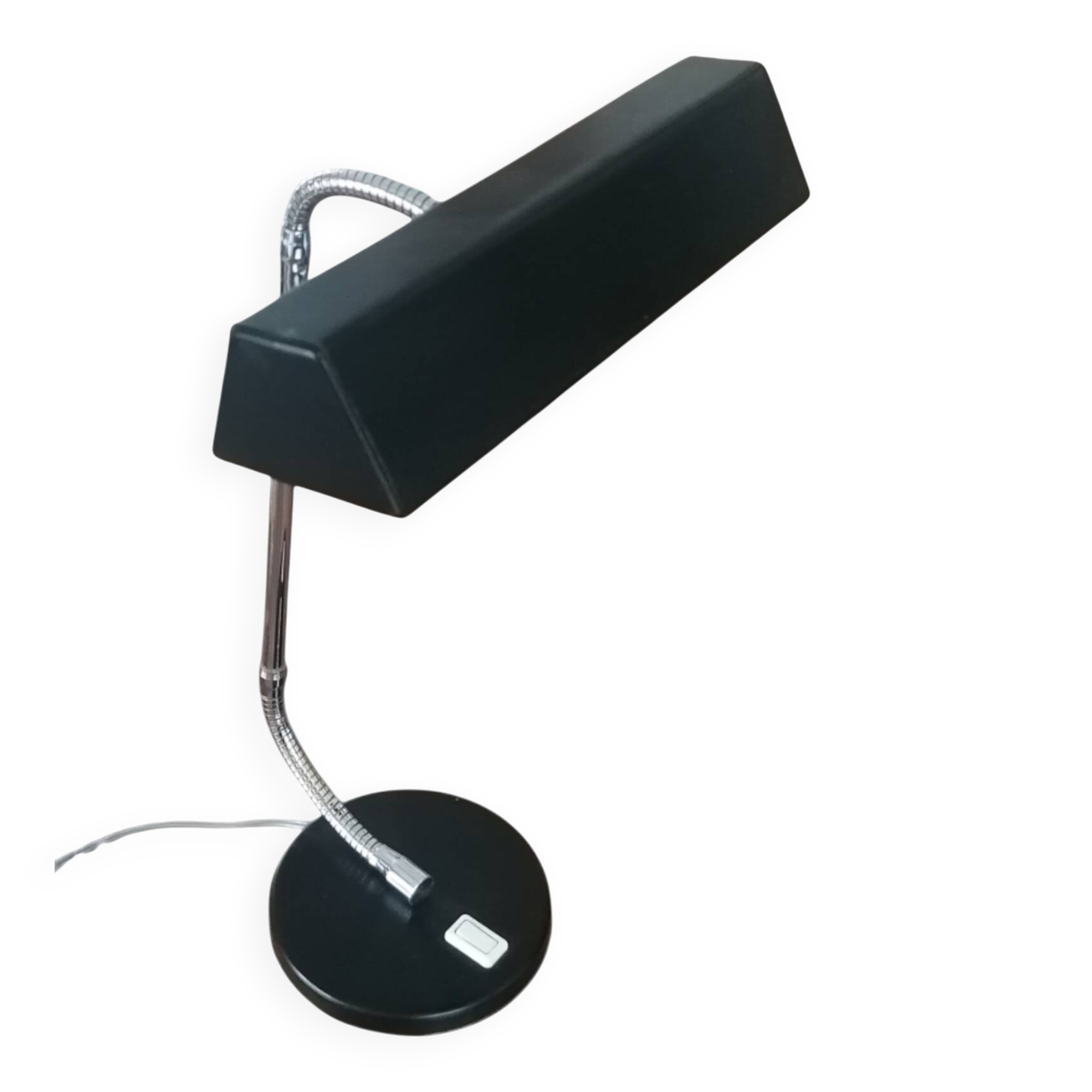 Matte black and chrome lamp from the 80s - Vintage space age Notaire lamp.