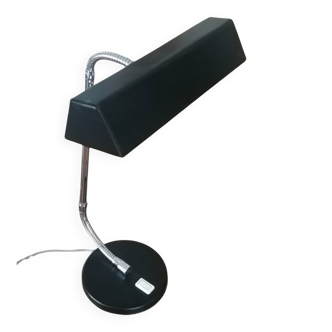 Matte black and chrome lamp from the 80s - Vintage space age Notaire lamp.