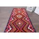 1970s Vintage Turkish Hand-Knotted Wool Cotton Pink Runner Rug 91x340