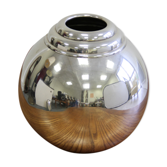 Vase Art decoration in silver metal by Luc Lanel, circa 1925