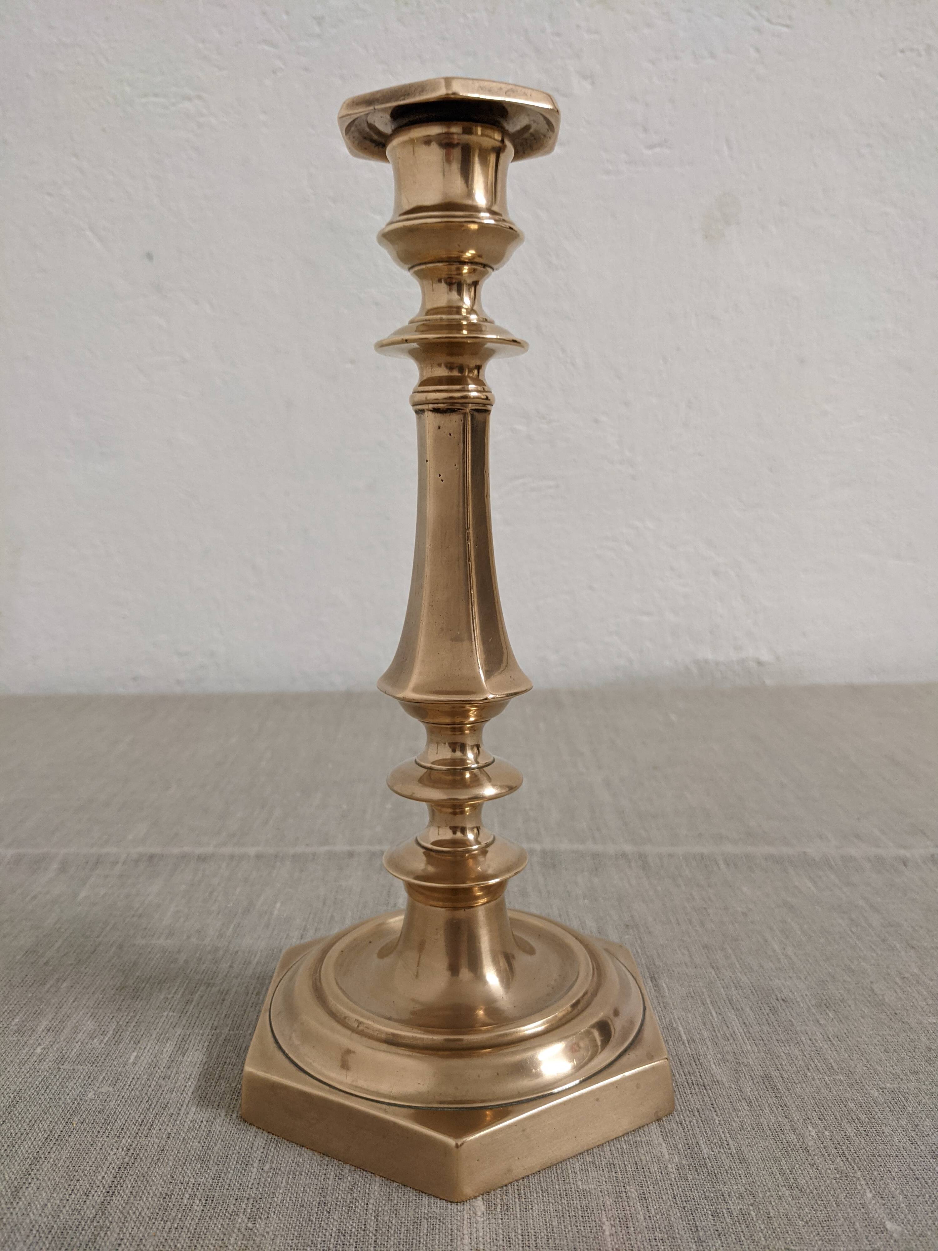 Pair of bronze candlesticks, France late 19th century.