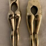 Pair of nutcrackers or anthropomorphic hazelnuts in bronze