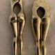 Pair of nutcrackers or anthropomorphic hazelnuts in bronze