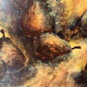 Still life with pears, watercolour on paper signed Françoise Persillon.