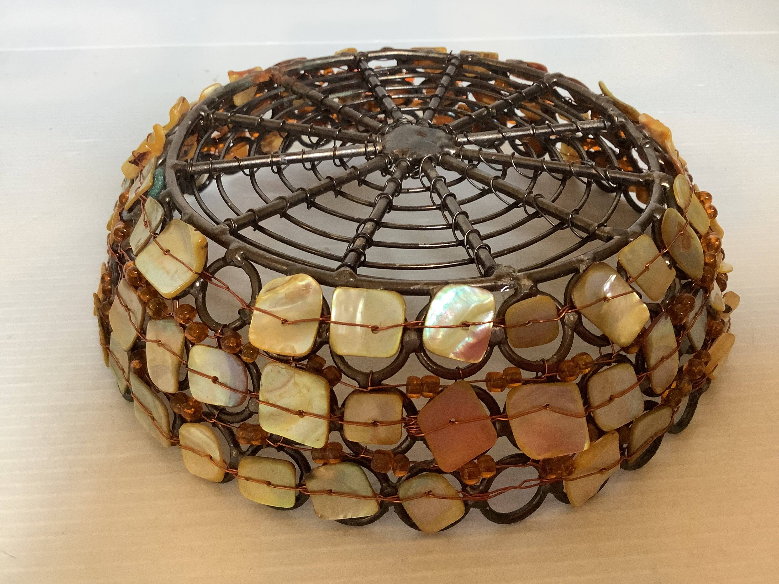 Nacre and metal catch-all bowl