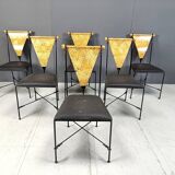 Set of 6 post modern dining chairs, 1970s