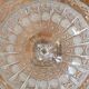 Cut crystal bowl on a brass base in bohemian style.