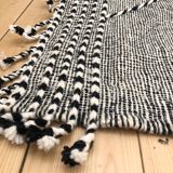 Moroccan Berber carpet Kilim Zanafi black and white 1, 47x1,04