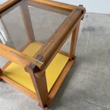 Bedside “cube” side table in pine DLG Regain