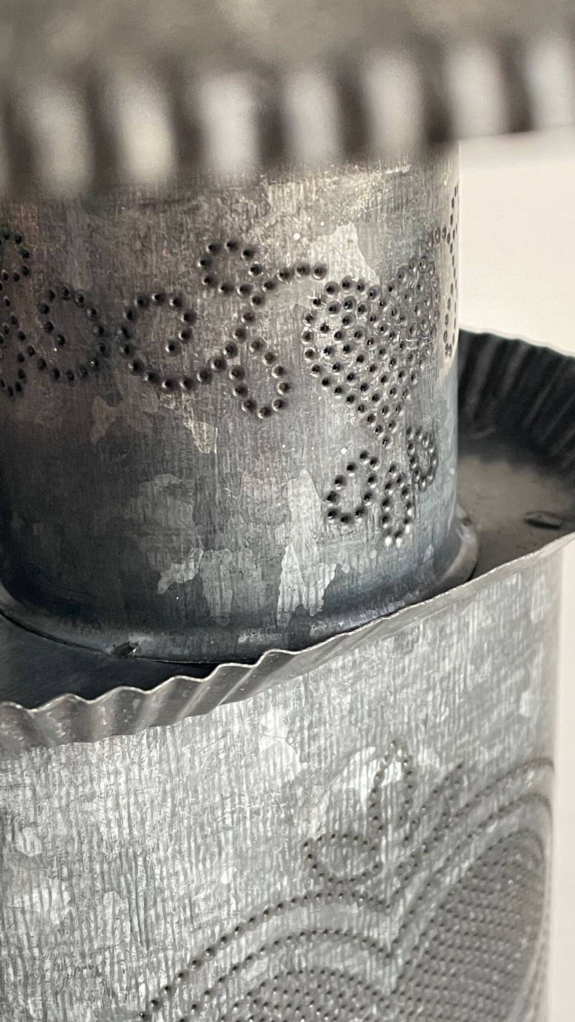 LAMPE Coeur ZINC Vintage