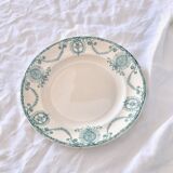 Assiettes XIXe Longwy, terre de fer "Pierrefonds"