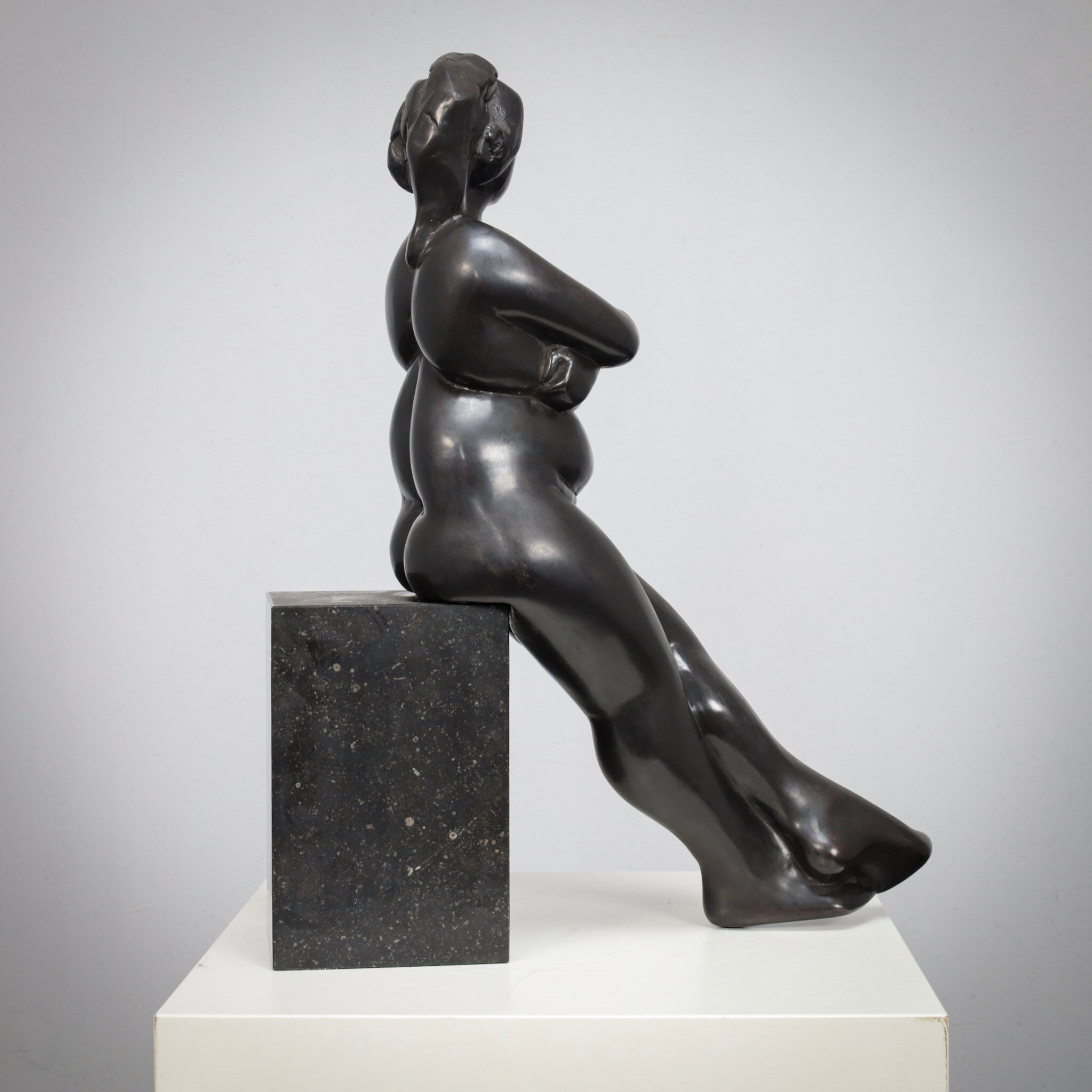 Seated female sculpture by Francine Govers, Netherlands, 1990s