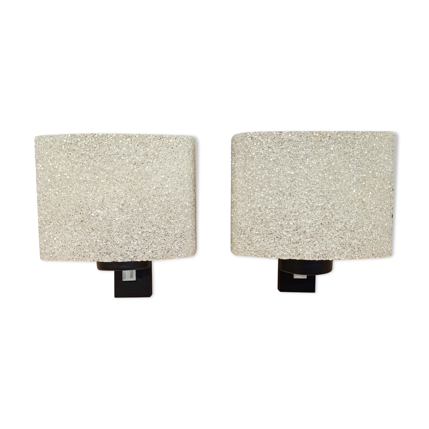 Pair of wall lamps in perspex granité deisgn 60