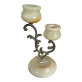 Brass onyx chandelier