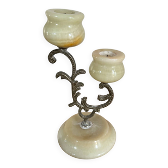 Brass onyx chandelier