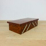 Walnut magnifying glass jewel box and mirrors