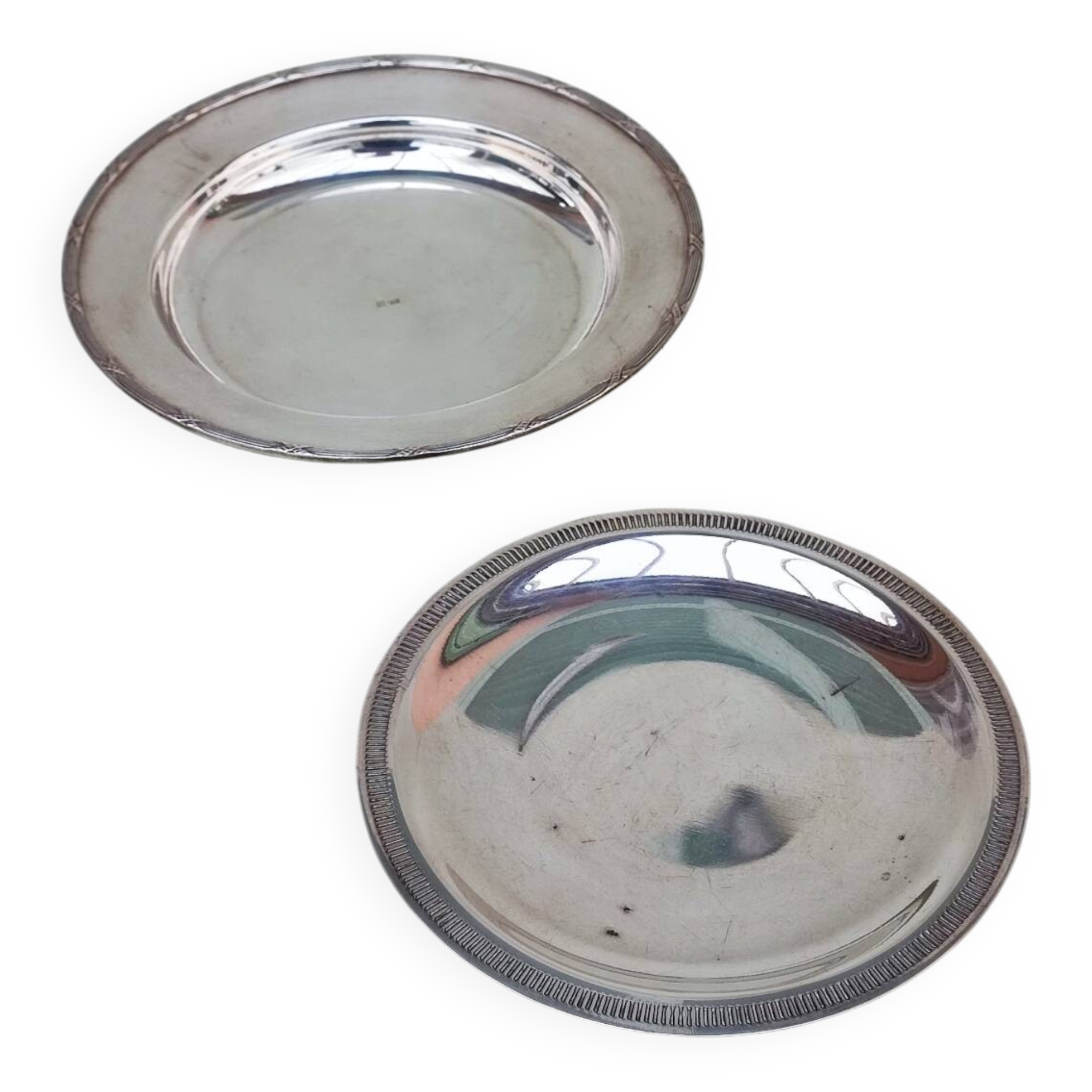 Trois sous-verres en métal argenté