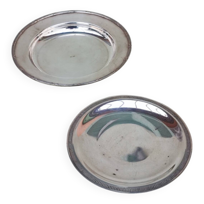 Trois sous-verres en métal argenté