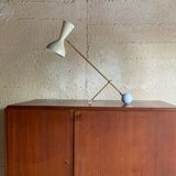 Diabolo lamp with marble counterweight