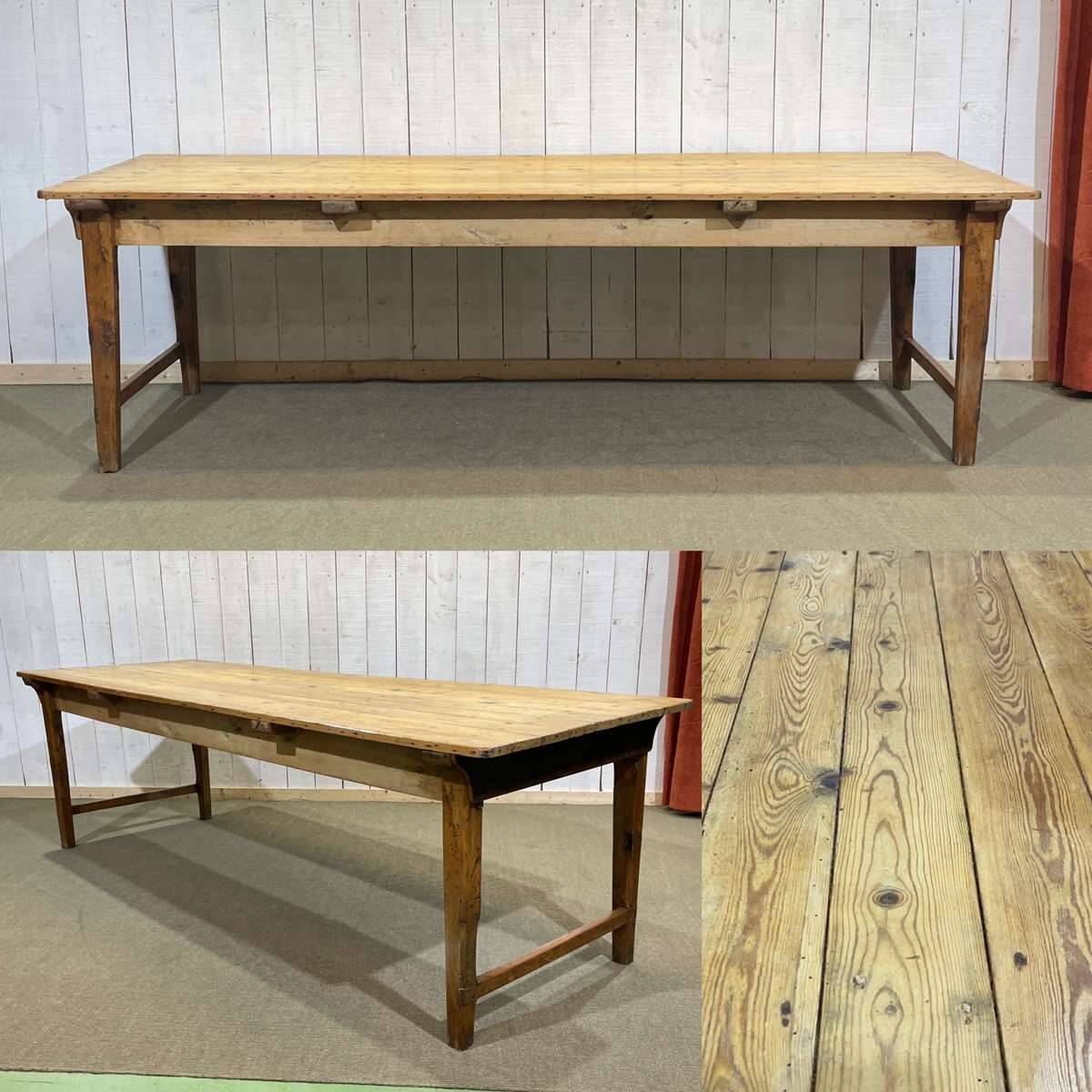 Early 20th-century farmhouse table made of fir, elm, and chestnut.