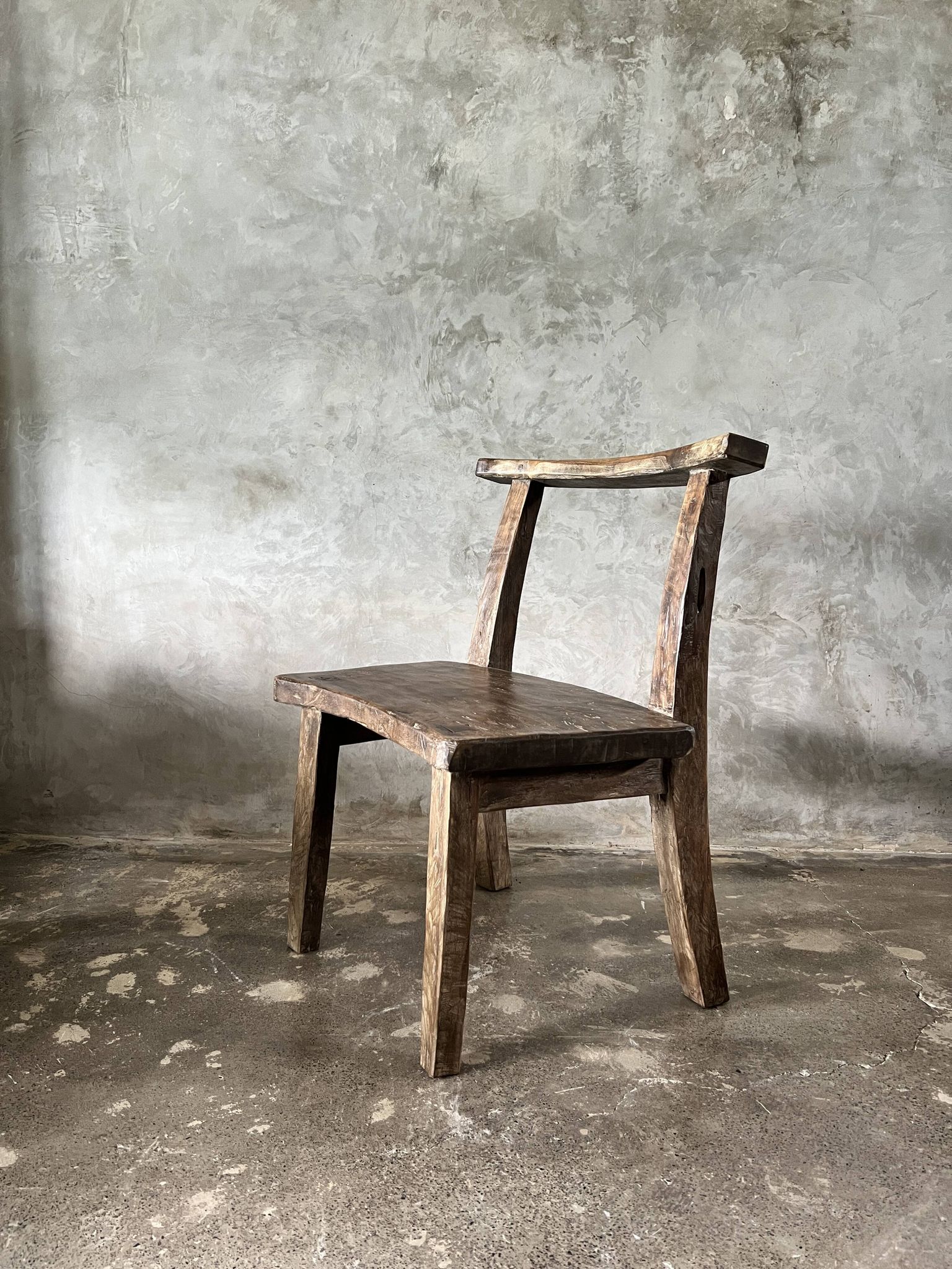 Large old teak chair or armchair H84 L60