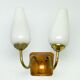 Vintage 2-armed wall lamp in brass, 1970s