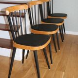4 Baumann 740G chairs light beech black skai