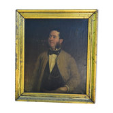 Portrait 19th oil on canvas painting by Eugene Renouard 1866