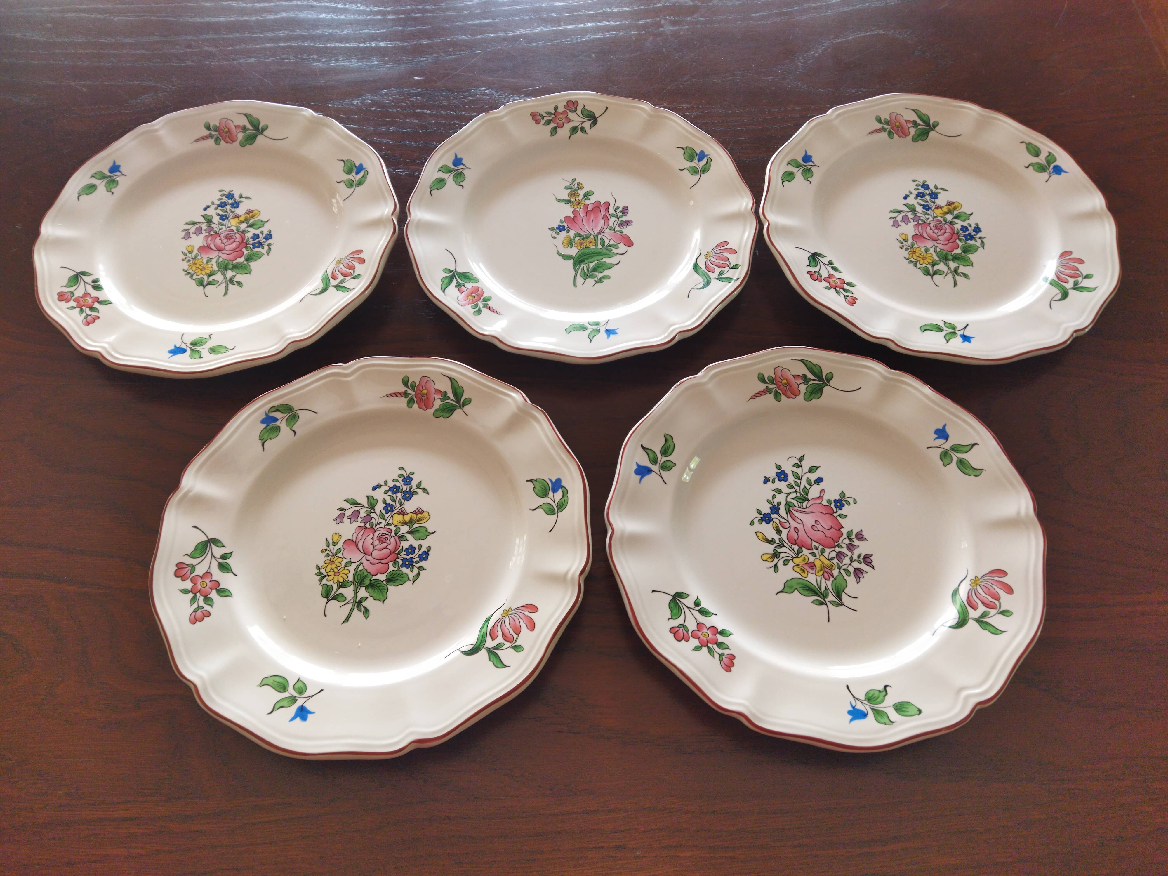 9 dessert plates “Réverbère fin” KG Lunéville