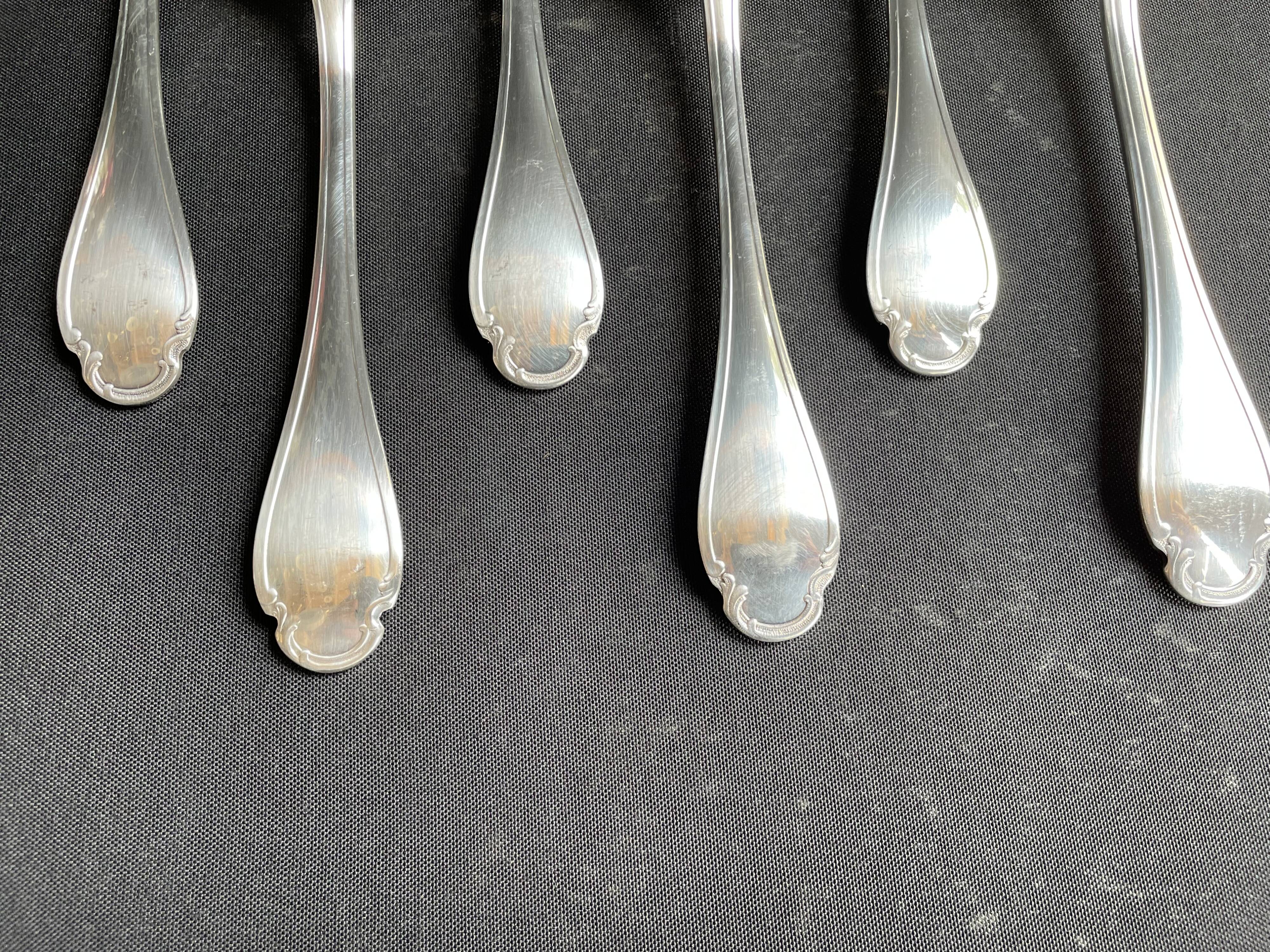 6 Christofle Pompadour Table Spoons