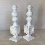 Pair of white candlesticks