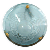 Art Deco sky blue moulded glass pendant light 35 cm - Electrified