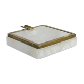 Cendrier en albâtre et laiton 8 x 8 cm