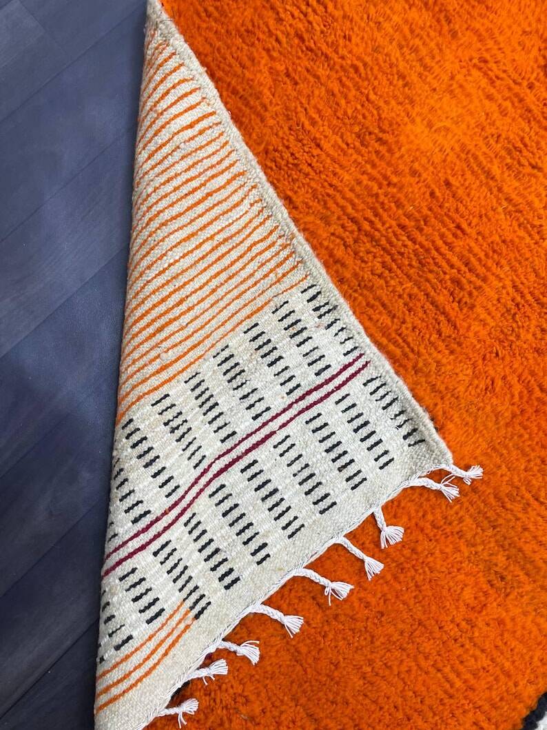 Berber Moroccan rug orange 250cm x 150cm