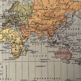 1928 Map of the Earth Planisphere Lithograph