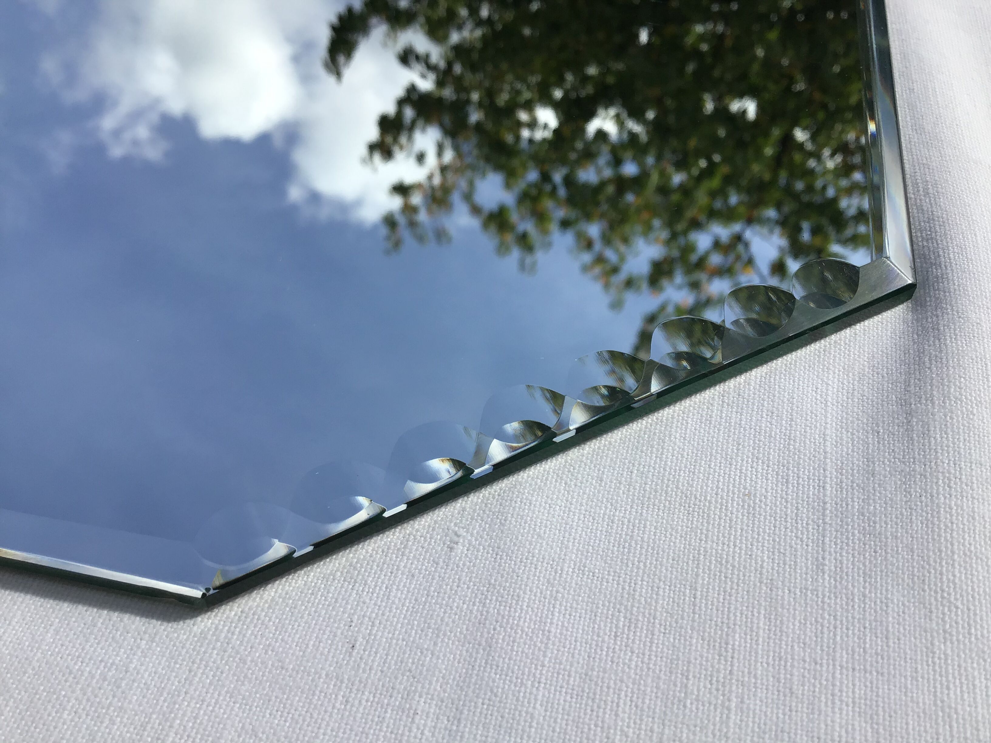 Octagonal bevelled mirror 1930 - 33x60cm