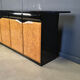 Vintage lacquer and burl wood credenza, 1980s