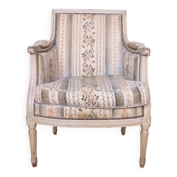 Bergère Louis XVI copie 19ème tapissé beau ancien ciselé