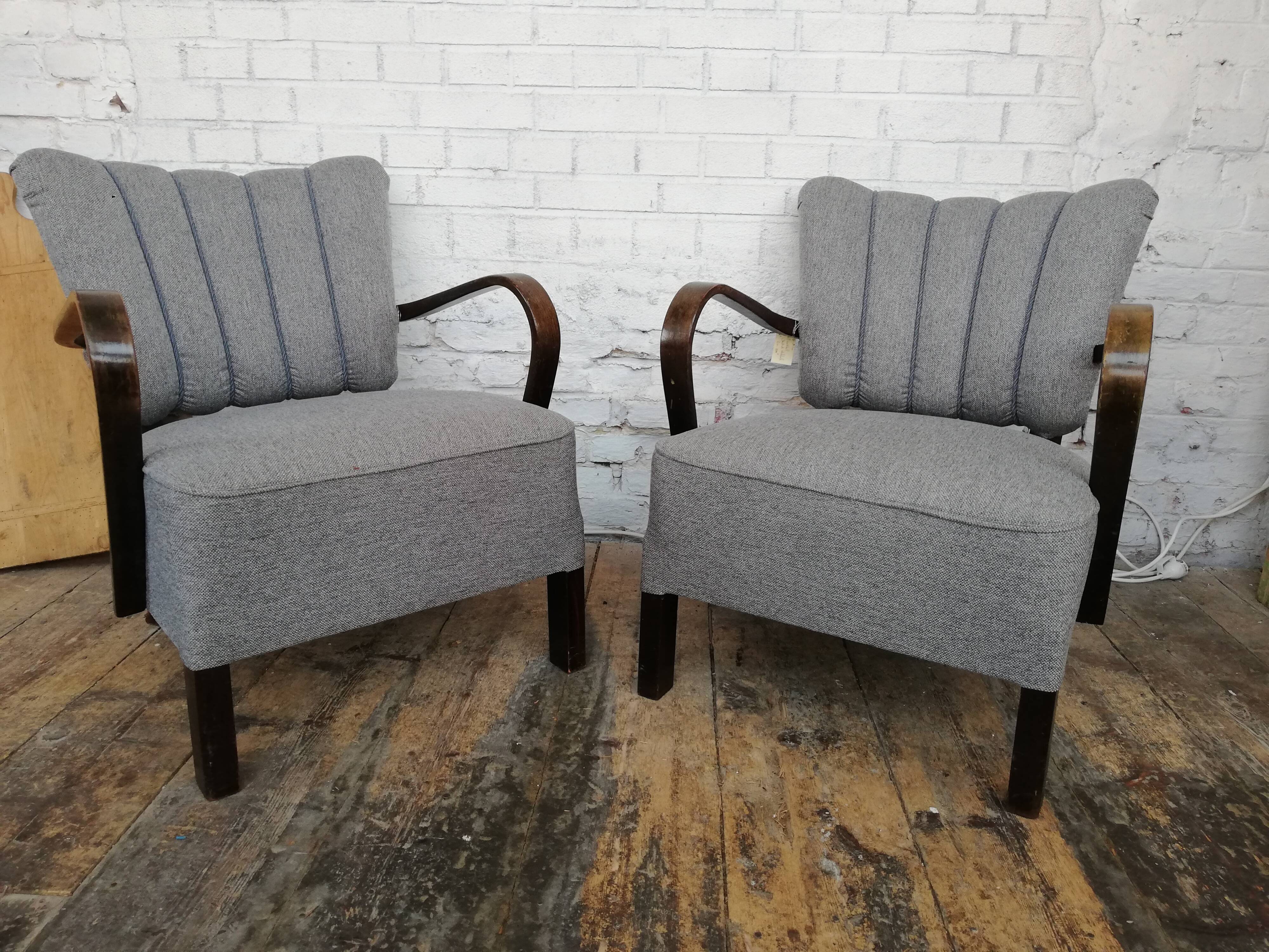 Pair of Halabala cocktail armchair, Czech, 1940