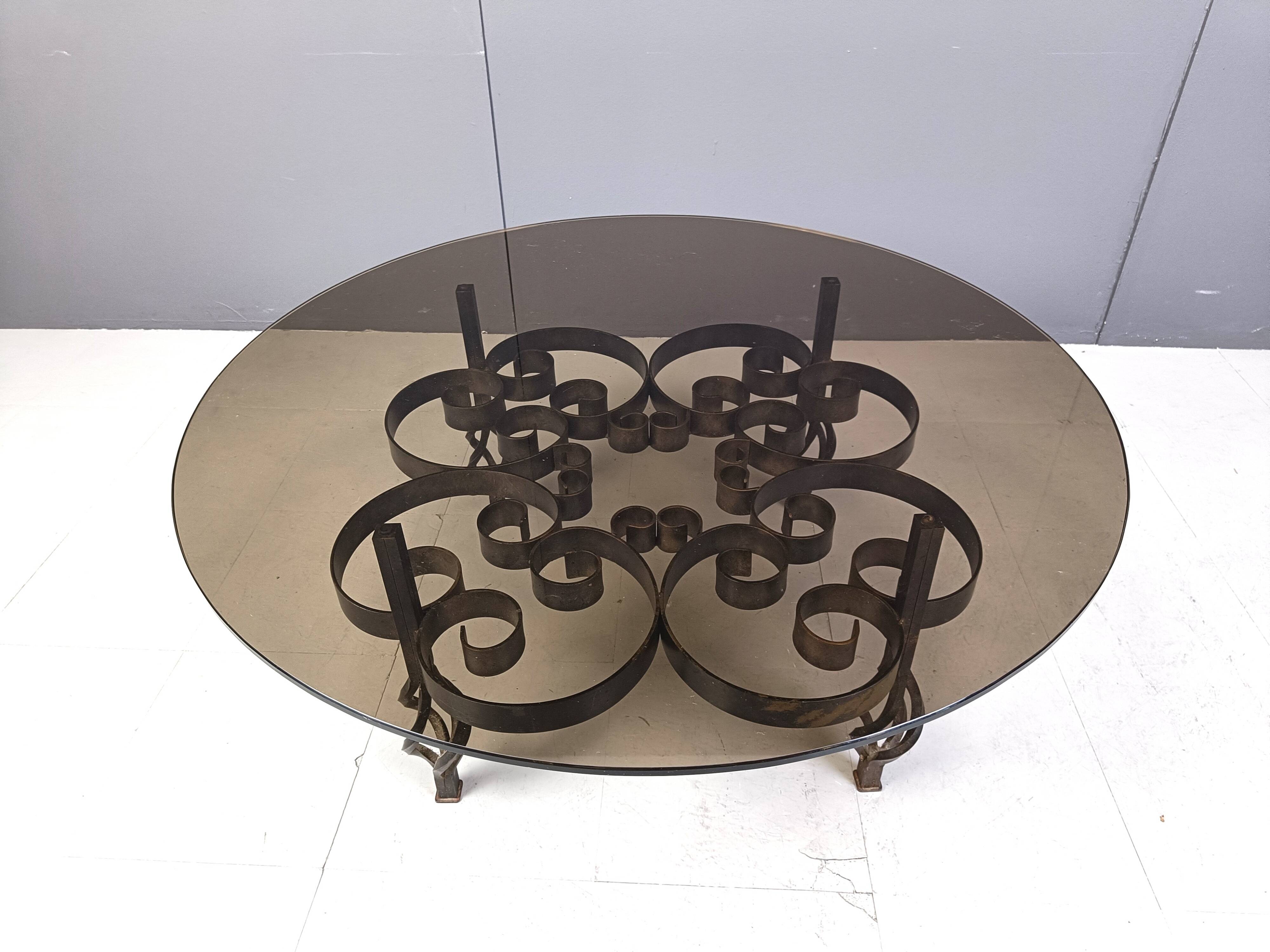 Brutalist Wrought iron coffee table 1970s