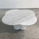 Italian postmodern scalloped Carrara marble coffee table, 1980s
