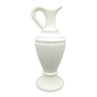 Milk glass vase in the style of fluted Godrons