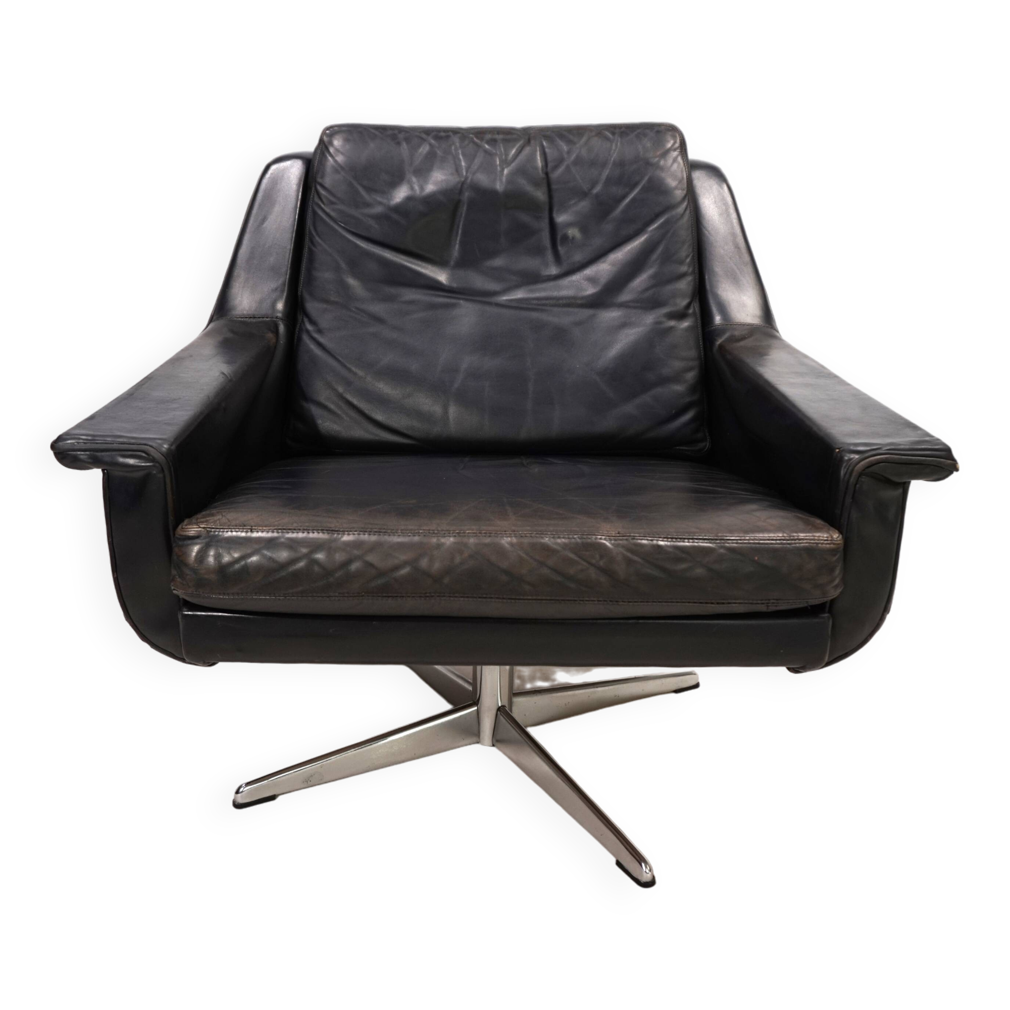 ESA 802 leather lounge chair by Werner Langenfeld, 1960