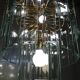 Brass chandelier and beveled glass, Italian manufacturing