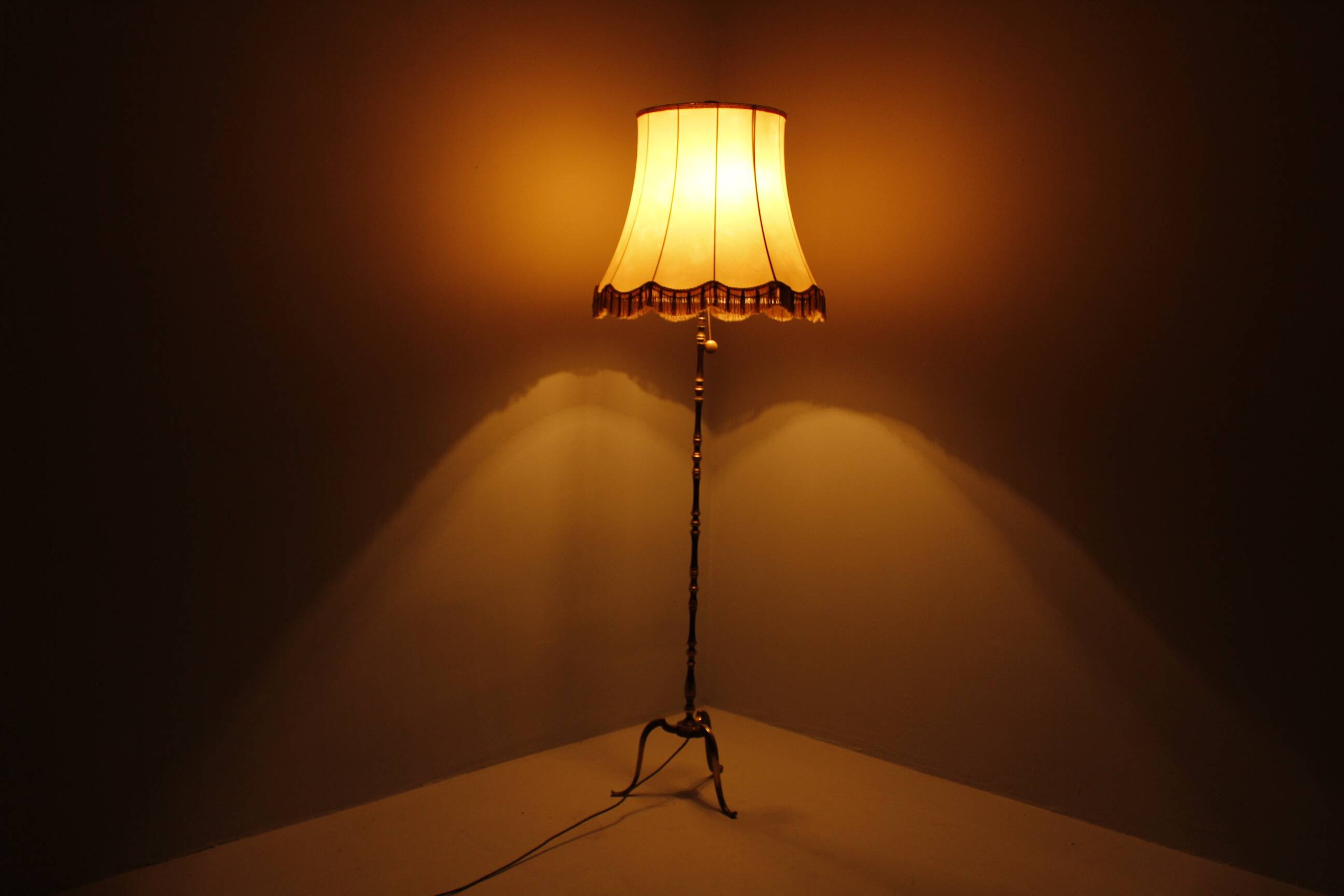 Large, Old World Brass Lamp, Germany 1950s