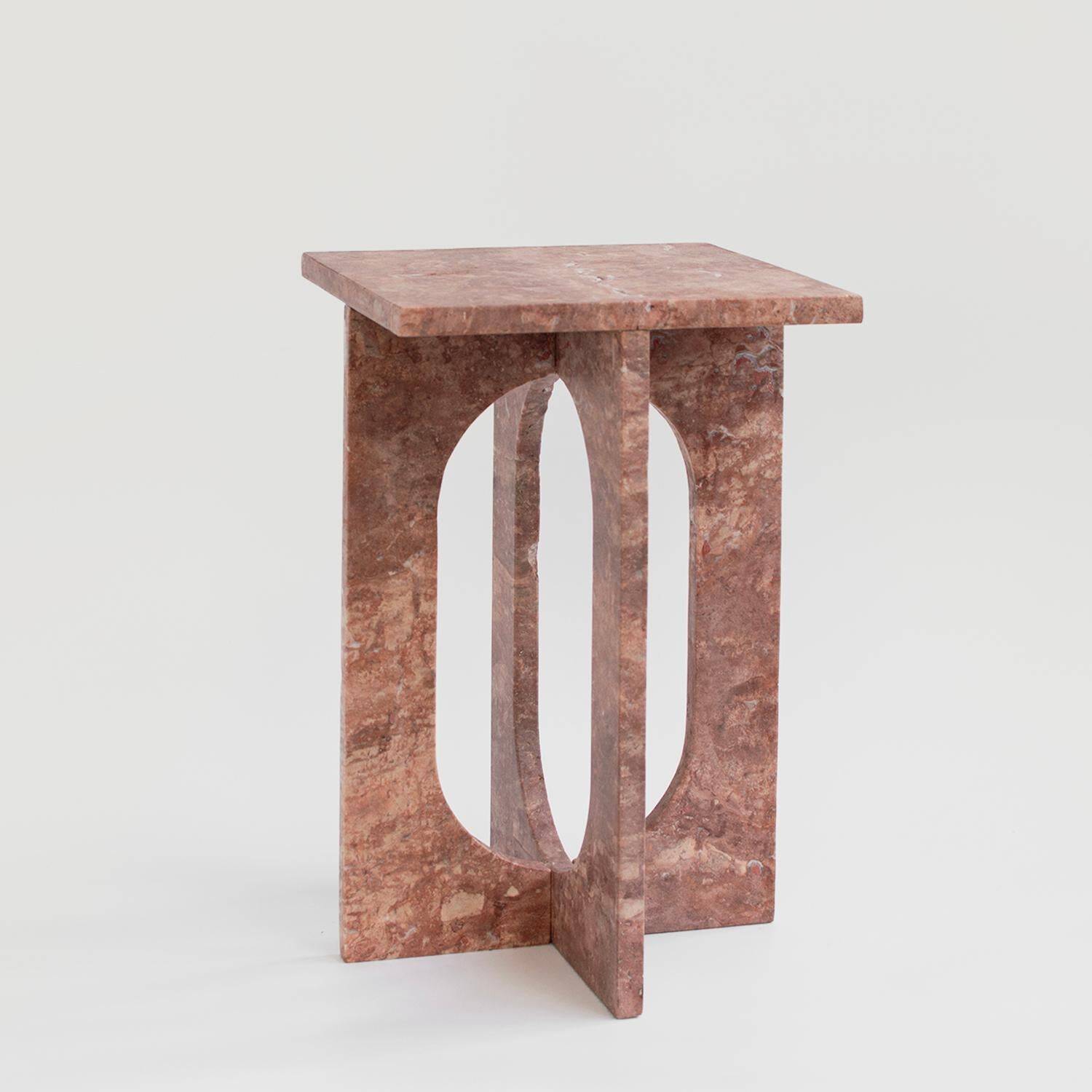 Table d'appoint Bond en travertin rouge