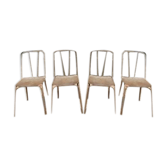 Lot of four wrought iron chairs